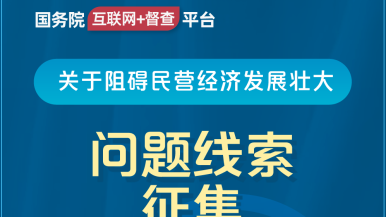 艹逼视频浏览网站观看国务院“互联网+督查”平台公开征集阻碍民营经济发展壮大问题线索